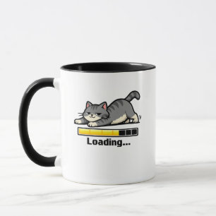 Stretching Cat Loading Bar Funny Motivational Cart Mug