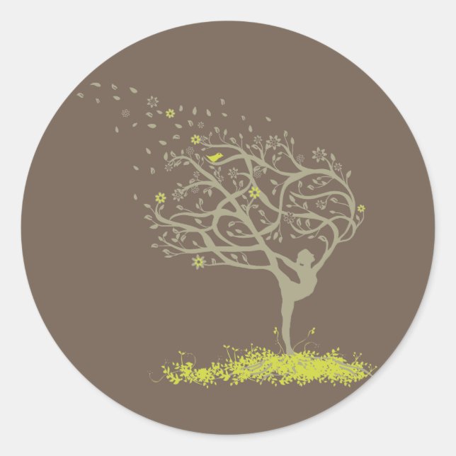 Stretching My Limbs Classic Round Sticker (Front)