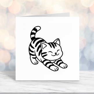 Stretching Tabby Cat Self-inking Stamp