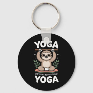 Stretching The Definition Of Yoga Sloth _2  Key Ring