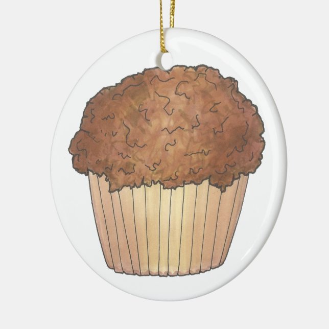 Streusel Crumb Muffin Baked By Bakery Baker Food Ceramic Ornament (Left)