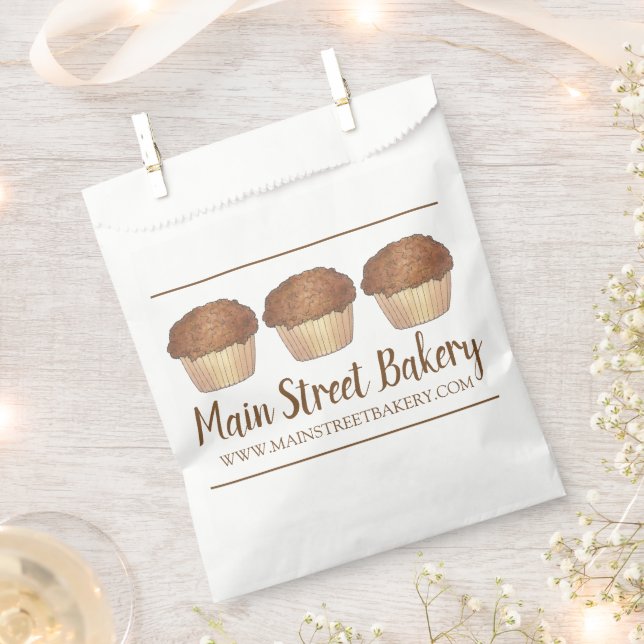 Streusel Crumb Muffin Baked By Bakery Baker Food Favour Bag (Clipped)