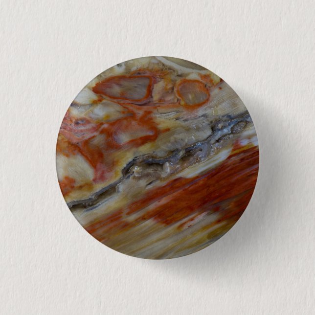 Striated Petrified Wood 3 Cm Round Badge (Front)