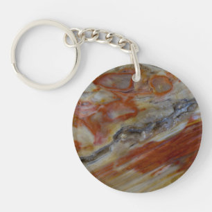 Striated Petrified Wood Key Ring