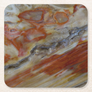 Striated Petrified Wood Square Paper Coaster