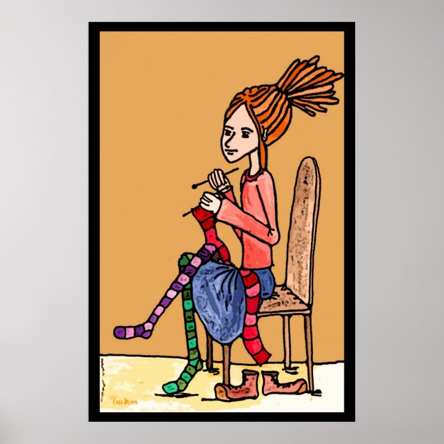 strickendes dreadlocksmädchen poster (Front)