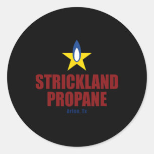 Strickland Propane - Arlen Texas Yellow Star Bbq Classic Round Sticker