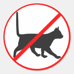 Strictly Forbidden For Cats! Classic Round Sticker
