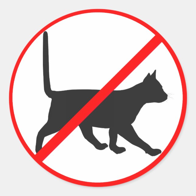 Strictly Forbidden For Cats! Classic Round Sticker (Front)