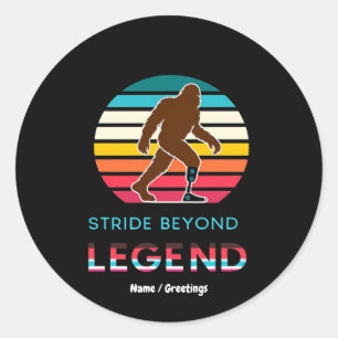 Stride Beyond Legend Sasquatch Amputee Vintage  Classic Round Sticker