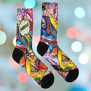 Stride in Style: Personalised Urban Graffiti Crew Socks