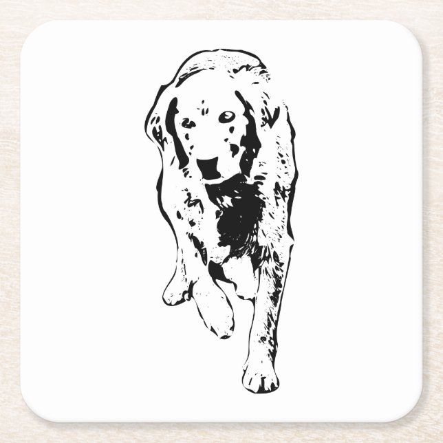 Stride of Loyalty in Fall Ink Square Paper Coaster (Front)