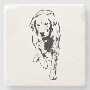 Stride of Loyalty in Fall Ink Stone Coaster