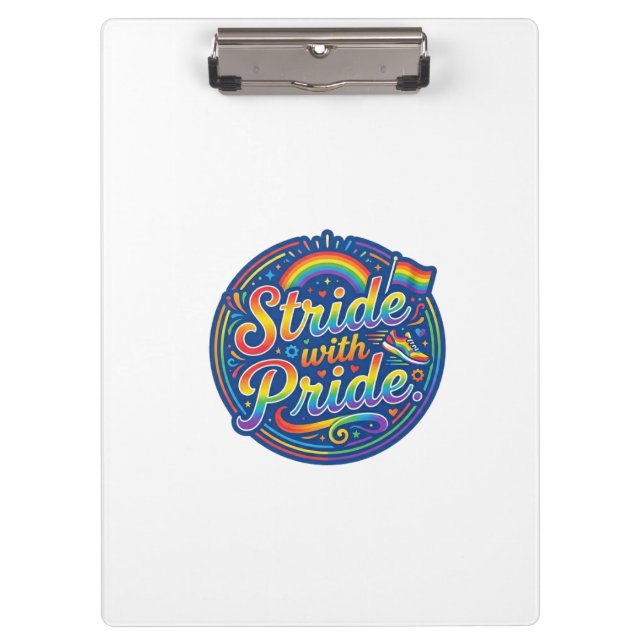 Stride with Pride – Confidence & Strength T-Shirt Clipboard (Front)