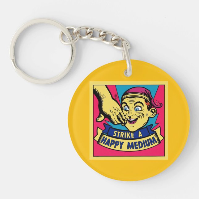 Strike A Happy Medium Key Ring (Front)