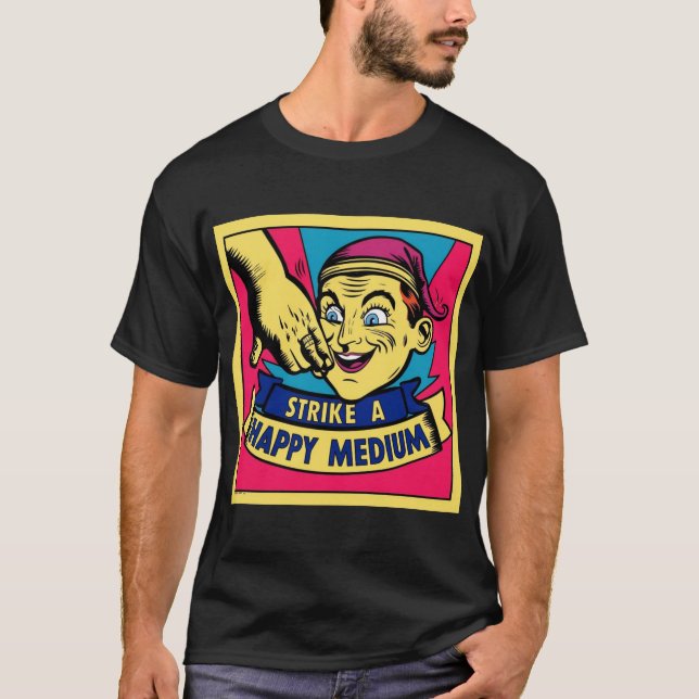 Strike A Happy Medium T-Shirt (Front)
