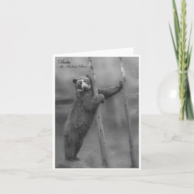 Strike a Pose - Bubu, B&W Notecard (Front)