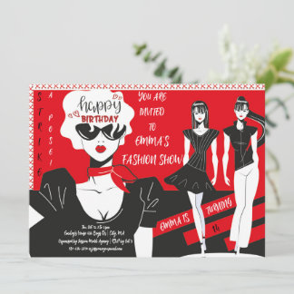 Strike A Pose Fashion Show Runway Birthday Invitation
