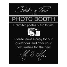 Strike a Pose Photo Booth Sign in Black