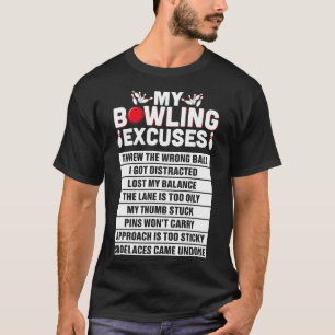 Strike And Smile Co Tee Funny Bowling Excuses