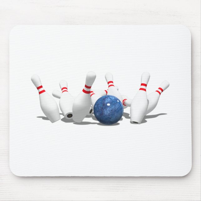 Strike!  Bowling Ball & Pins: Mouse Pad (Front)