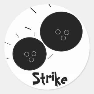 Strike - Bowling Classic Round Sticker