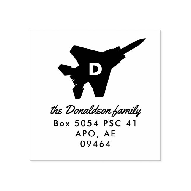 Strike Eagle F-15E Jet Monogram Address Stamp (Imprint)