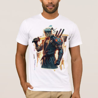 Strike First. Burn Brighter." Cyberpunk Anime Figh T-Shirt