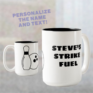 Strike Fuel Personalised Bowling Two-Tone Coffee Mug