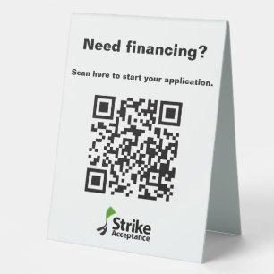 Strike Kiosk - Table Tent Sign