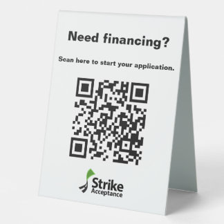 Strike Kiosk - Table Tent Sign