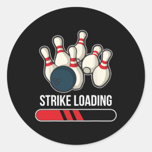 Strike Loading Bowling  Classic Round Sticker