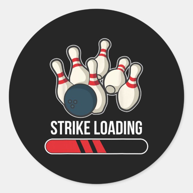 Strike Loading Bowling  Classic Round Sticker (Front)