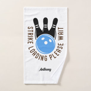 Strike Loading Please Wait Funny Named Bowling Hand Towel