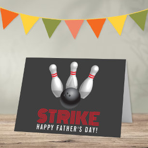 Strike! Modern Bowling Happy Father's Day Card