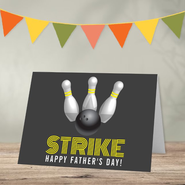 Strike! Modern Bowling Happy Father's Day Card (Creator Uploaded)