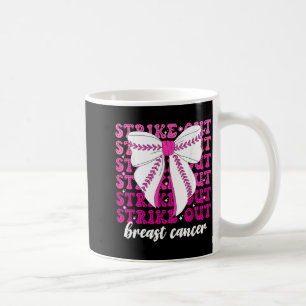 Strike Out Baseball Breast Cancer Awareness Coffee Mug