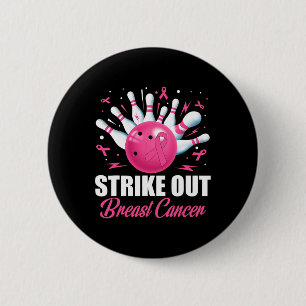 Strike Out Bowling Ball Pins Breast Cancer Pink Ri
