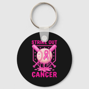 Strike Out Breast Cancer Awareness Baseball Fight Key Ring