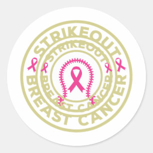 Strike Out Breast Cancer Awareness Baseball Fighte Classic Round Sticker