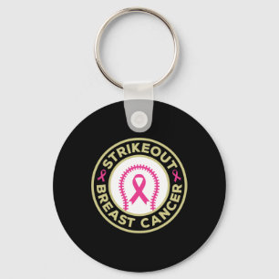 Strike Out Breast Cancer Awareness Baseball Fighte Key Ring