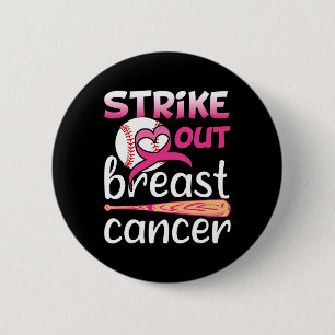Strike Out Breast Cancer Awareness Baseball Softba 6 Cm Round Badge