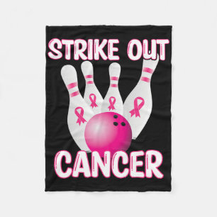 Strike Out Breast Cancer Awareness - Bowling Pink Fleece Blanket