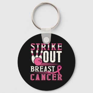 Strike Out Breast Cancer Awareness Bowling Strike Key Ring