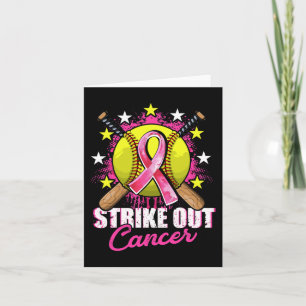 Strike Out Breast Cancer Awareness Day Pink Ribbon Card