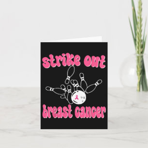 Strike Out Breast Cancer Awareness Day Pink Ribbon Card