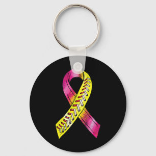 Strike Out Breast Cancer Awareness Day Pink Ribbon Key Ring