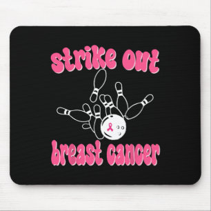 Strike Out Breast Cancer Awareness Day Pink Ribbon Mouse Pad