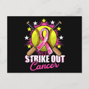 Strike Out Breast Cancer Awareness Day Pink Ribbon Postcard