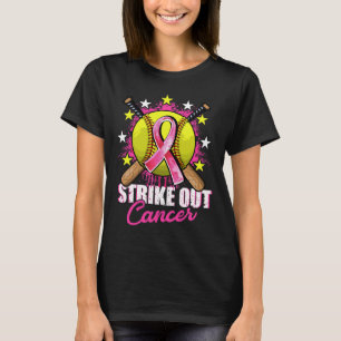 Strike Out Breast Cancer Awareness Day Pink Ribbon T-Shirt